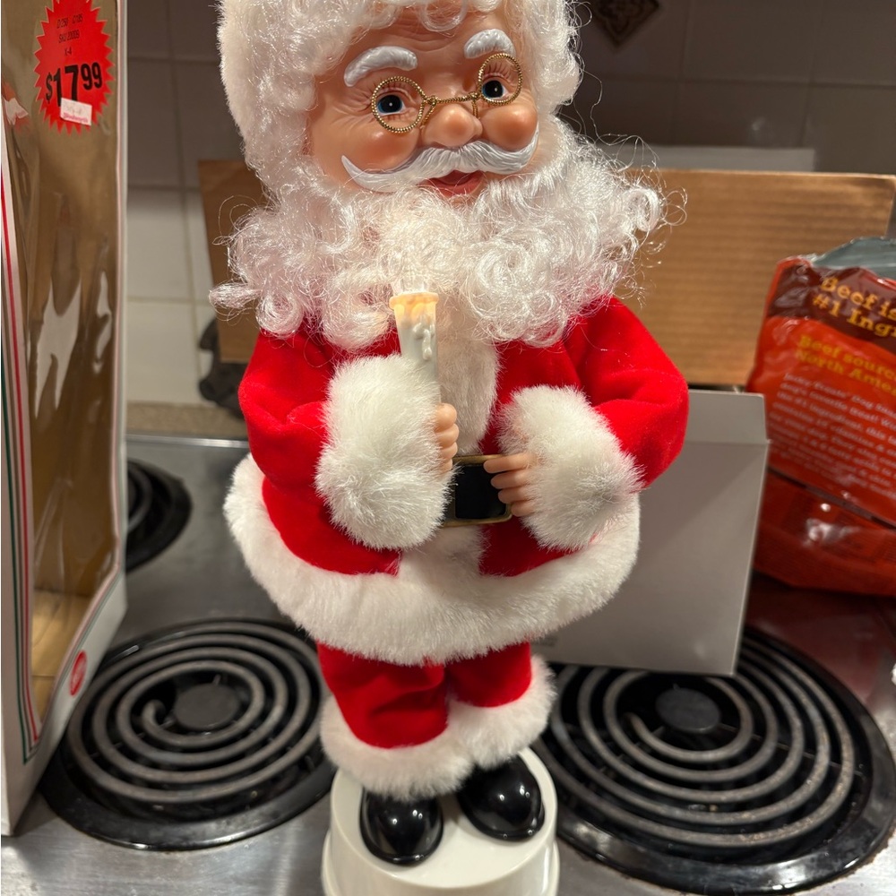 Festive Santa Claus Holiday Figurine - Red and White